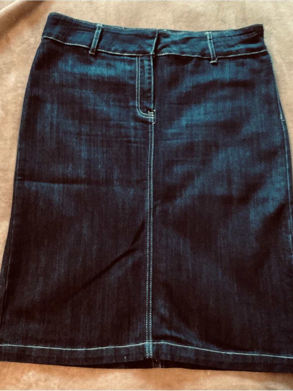 Willi Smith Dark Blue Denim Pencil Skirt